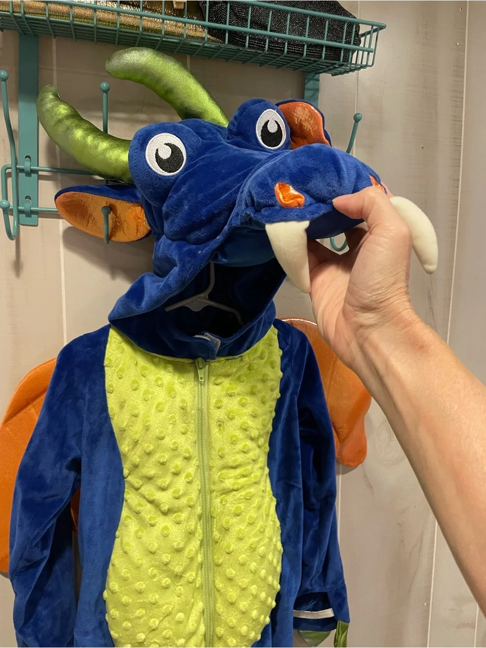 Cute kids 5t dragon plush halloween costume soft zip front